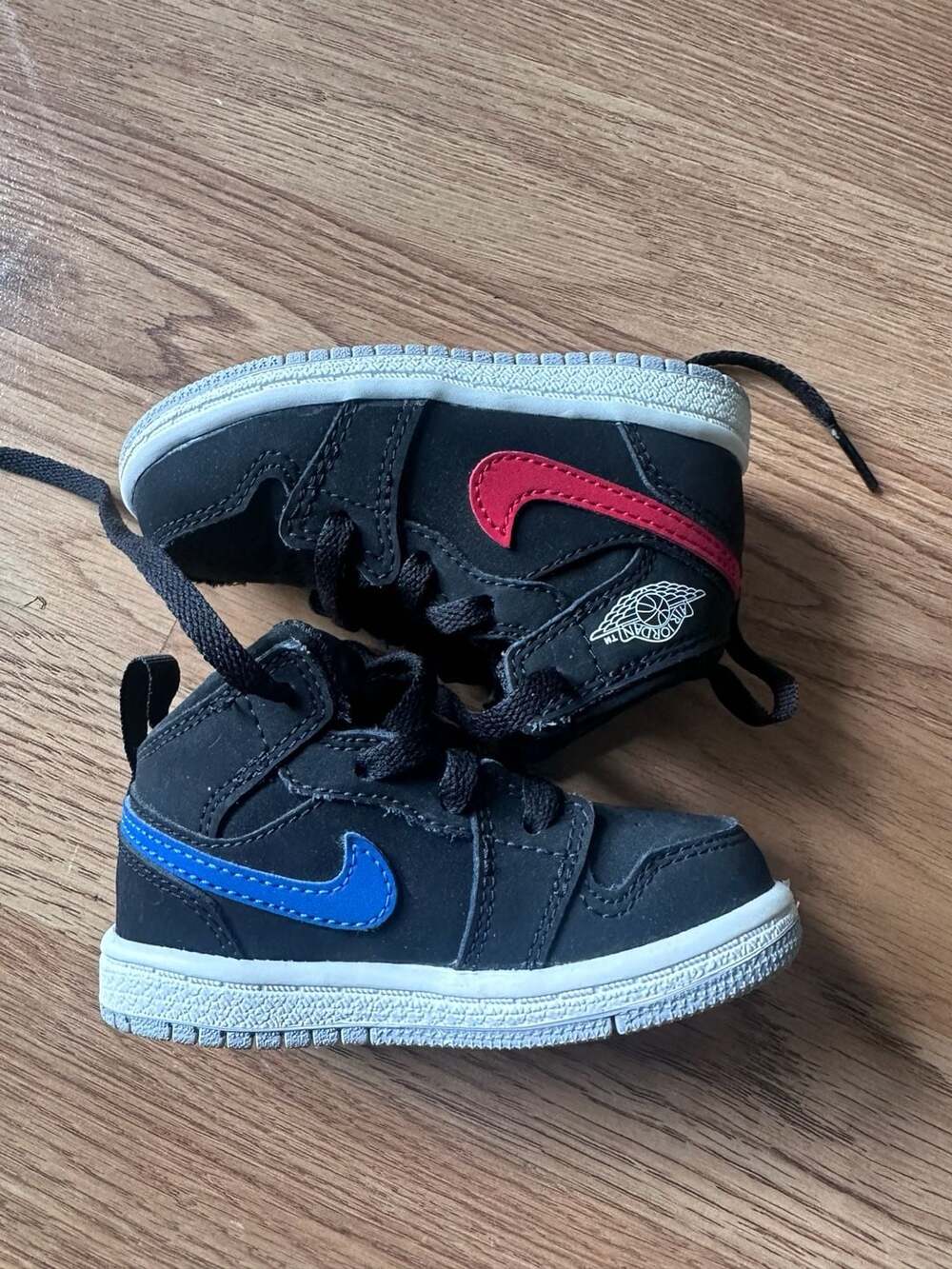 Nike Air Jordan 1 Mid Toddler Shoes Black Multi-Color